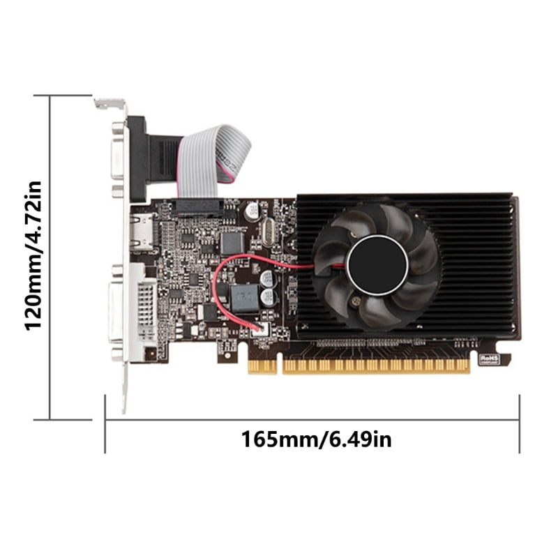 Zecic 2GB DDR3 Graphics Card GT610 2GB DDR3 Computer Graphics Card 64bit 810MHZ Memory Frequency PC Gaming Graphics Card