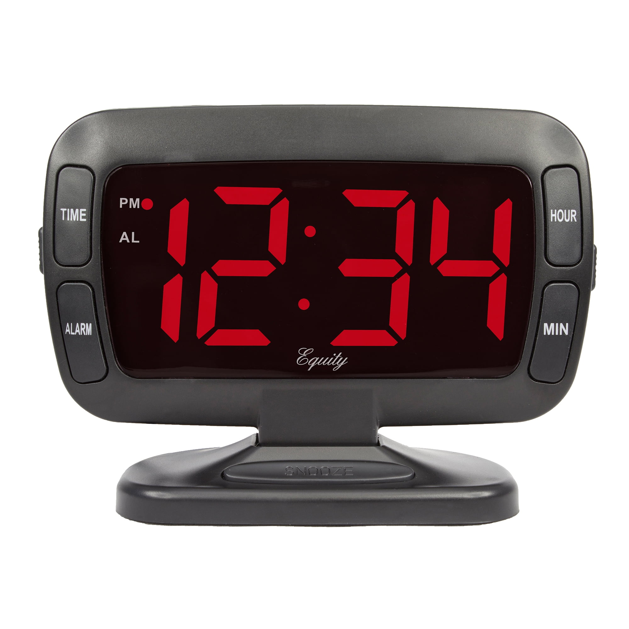 Equity by La Crosse Digital 1.8-In. Red-LED Adjustable-Tilt Alarm Clock with Dimmer Switch and Battery Backup, 30016