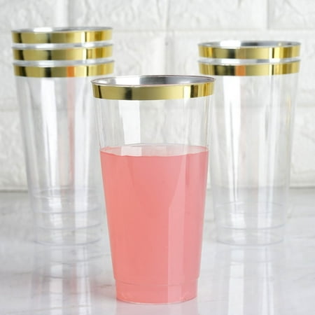 Efavormart 60 Pack 18oz Clear Cocktail Disposable Plastic Glasses For ...