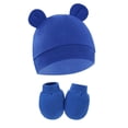 thumbnail image 3 of SILVERCELL Newborn Baby Bear Ears Hats and Mittens Sets Preemie Cotton Caps Infant Hospital Beanie for Boys Girls 0-6M, 3 of 6