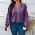 thumbnail image 2 of ZJXFGS Plus Size Sweaters for Women Oversized Knit Sweaters Womens Plus Size Tops Loose Pullover Tunic Sweater Purple 2XL, 2 of 4