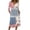 Light Blue, variant on 4th of July Dresses for Women 3/4 Sleeve V-Neck Button Down A-Line Midi Patriotic American Flag Dress Casual Summer Beach Vacation Sundress with Pockets