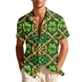 thumbnail image 2 of PNTUTB Men's Fashion St. Patrick's Day Print Casual Loose Collared Short Sleeve Button Down Comfort Blouse, 2 of 6