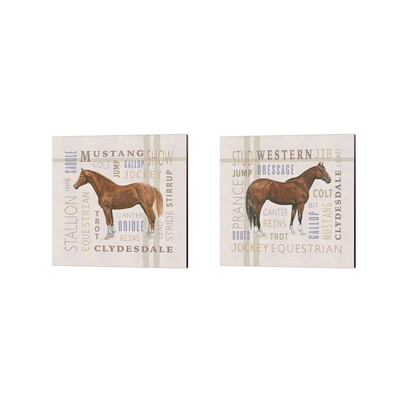 Great Art Now Natural Charm B by Emily Adams 2 Piece Canvas Art Set Each 14"W x 14"H