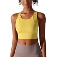 thumbnail image 2 of Otntypg Sports Bras for Women Padded High Support Longline Seamless Workout Tank Top Yoga Bra Workout Exercise Sport Bra Yellow L, 2 of 10