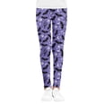 thumbnail image 1 of Mialoley Halloween Leggings, Color Block Skull  Bat Print Sports Trousers, 1 of 7