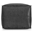 thumbnail image 4 of Simpli Home Brody Boho Square Pouf in Distressed Black Faux Leather, 4 of 6