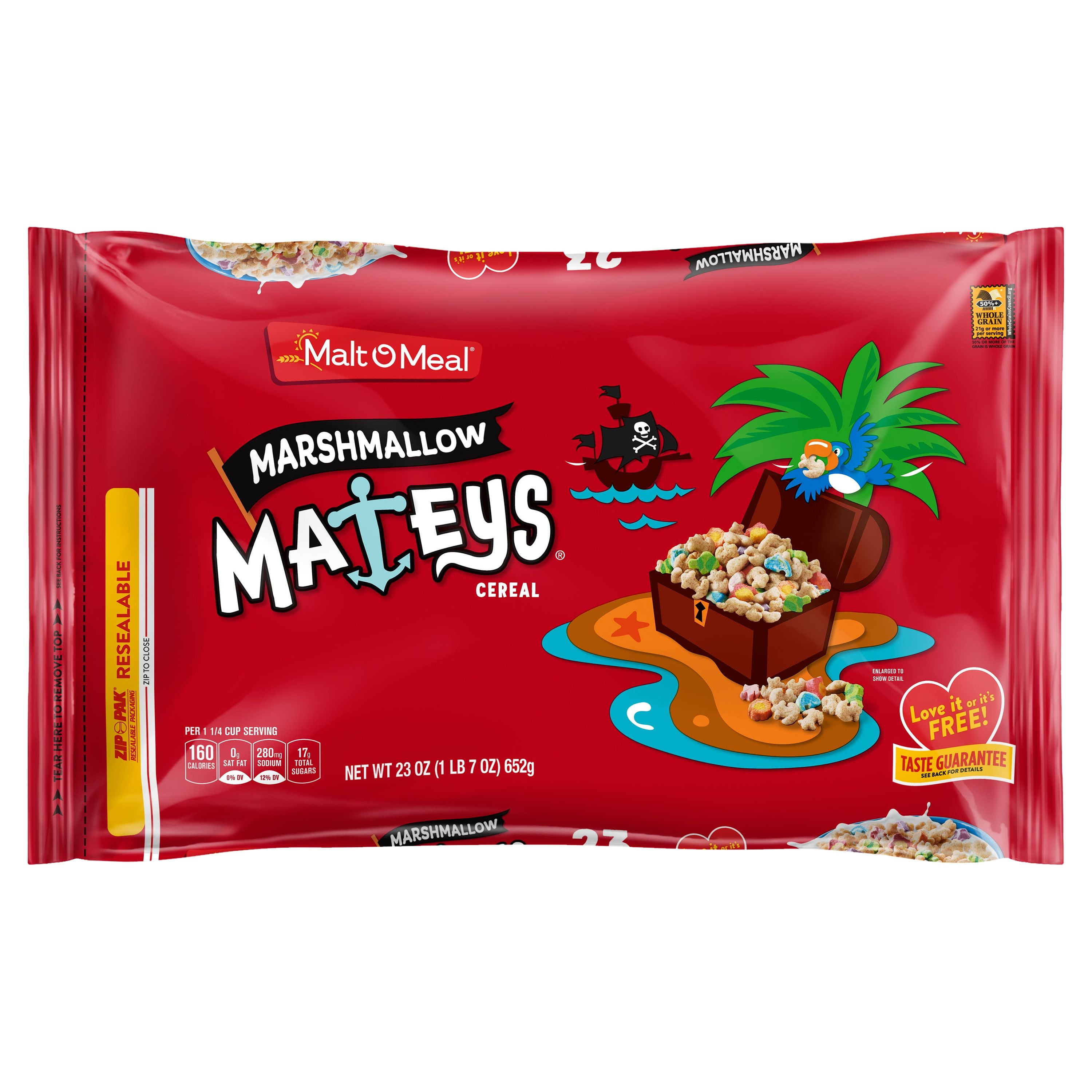 (3 pack) Malt-O-Meal, Marshmallow Mateys Breakfast Cereal, 23 oz Plastic Bag