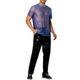 thumbnail image 2 of INSPIRE CHIC Glitter Mesh Sheer T Shirt for Men's Round Neck Short Sleeve See Through Party Tee Tops, 2 of 5