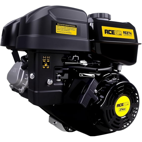 Aceup Energy 9HP 274cc Gas Engine Horizontal Shaft, 4 Stroke OHV Gas Motor, Shaft 1" (25mm) Diameter Recoil Start