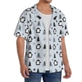 thumbnail image 2 of Goofa penguin tree star Printed Men's Casual Short-sleeved Shirt,Lightweight Breathable Button-down,Summer Casual men's top,Versatile Fashion shirt-XX-Large, 2 of 7