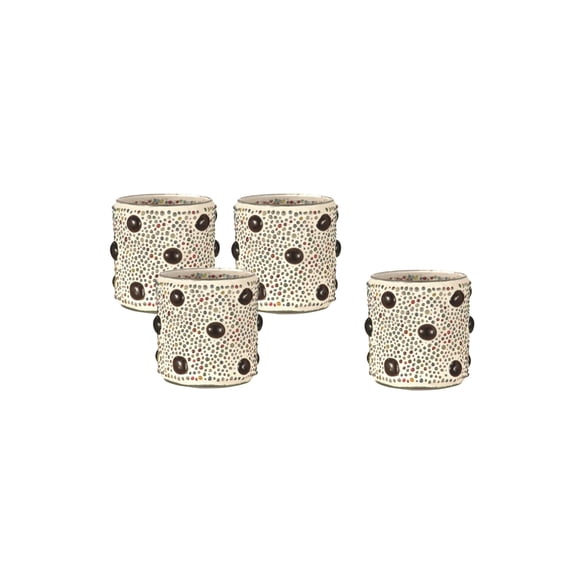 TC17041-Dale Tiffany Lighting-Beaded Jewel - 3 Inch 4-Piece Mosaic Candle Holder Set (Candles Not Included)