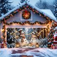 thumbnail image 2 of Christmas Background Cloth for Photography 400 cm x 180 cm Polyester Hanging Festive Garage Decor with Rope, 2 of 6