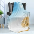 thumbnail image 4 of Autumn Soft Flannel Fleece Blanket, Maple Tree in the Fall Sun with Warm Colored Foliage Pastoral Landscape, Cozy Plush for Indoor and Outdoor Use, 60" x 80", Orange Blue and White, by Ambesonne, 4 of 5