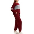 thumbnail image 4 of UVN Tracksuit for Women Colorblock Striped Sweatsuit Casual 2 Piece Sweatshirts Sweatpants Jogger Set Outfits, 4 of 10