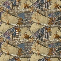 Realtree Deer & Flag Allover Desert Cotton Fabric