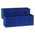thumbnail image 1 of Cubos de almacenamiento plegables de tela con asas, 10.5 x 10.5 x 11 pulgadas, azul marino, paquete de 6, 1 of 6
