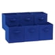 thumbnail image 1 of Cubos de almacenamiento plegables de tela con asas, 10.5 x 10.5 x 11 pulgadas, azul marino, paquete de 6, 1 of 6