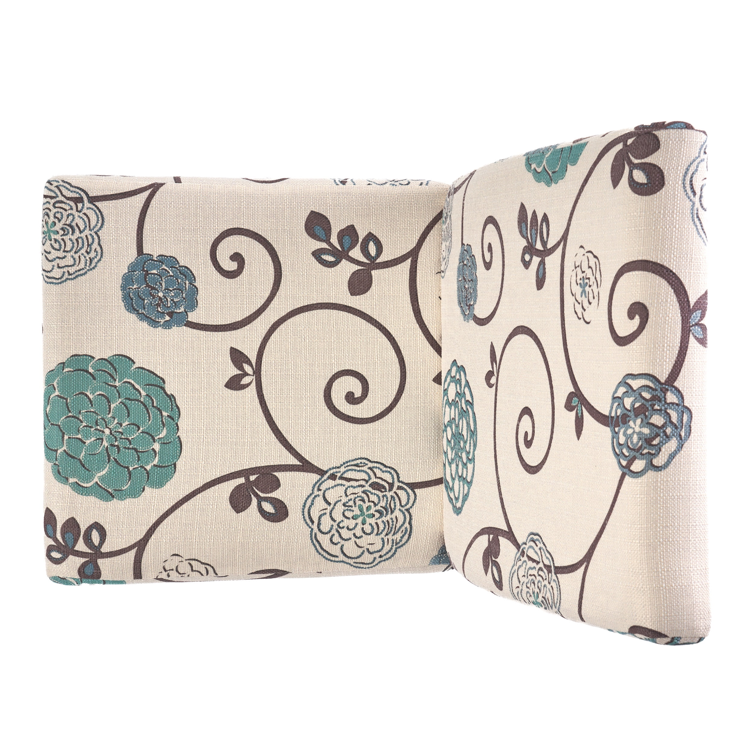 Noble House Peggy Indoor Contemporary Fabric Dining Chair, Set of 2, Light Beige, Blue Floral