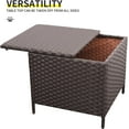 thumbnail image 5 of YEXJ Outdoor Wicker Storage Side Table, Patio Brown PE Rattan End Table with Storage, Square Container for Furniture Covers, Toys, and Gardening Tools, 5 of 9