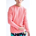 thumbnail image 2 of Ragstock Peach Diagonal Ribbed Long Sleeve T-Shirt, 2 of 4