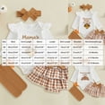 thumbnail image 3 of Gubotare My First Thanksgiving Baby Girl Outfit Turkey Romper Ruffle Layered Shorts Headband Socks Cute Fall Clothes (White, 0-3 Months), 3 of 4