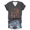 thumbnail image 4 of FASHOFT Wildflowers Graphic Tees for Women Cute V Neck T Shirts Short Sleeve Loose Fit Summer Tops Casual Tshirt Dark Gray L, 4 of 4