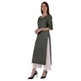 thumbnail image 3 of Bimba Straight Long Kurti For Women Printed Full Sleeves Tunic Top Casual Summer Formal Kurta, 3 of 7
