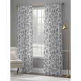 thumbnail image 5 of Light Blue Floral Semi Sheer Curtains 96 Inch Length 2 Panels Set, Rustic Vintage Flowers Botanical Spring Sheer Kitchen Curtain Privacy Voile Window Curtain for Living Room Bedroom Rod Pocket Drapes, 5 of 7