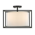 thumbnail image 2 of Golden Lighting Manhattan 3-light Semi-Flush Mount in Matte Black, 2 of 2