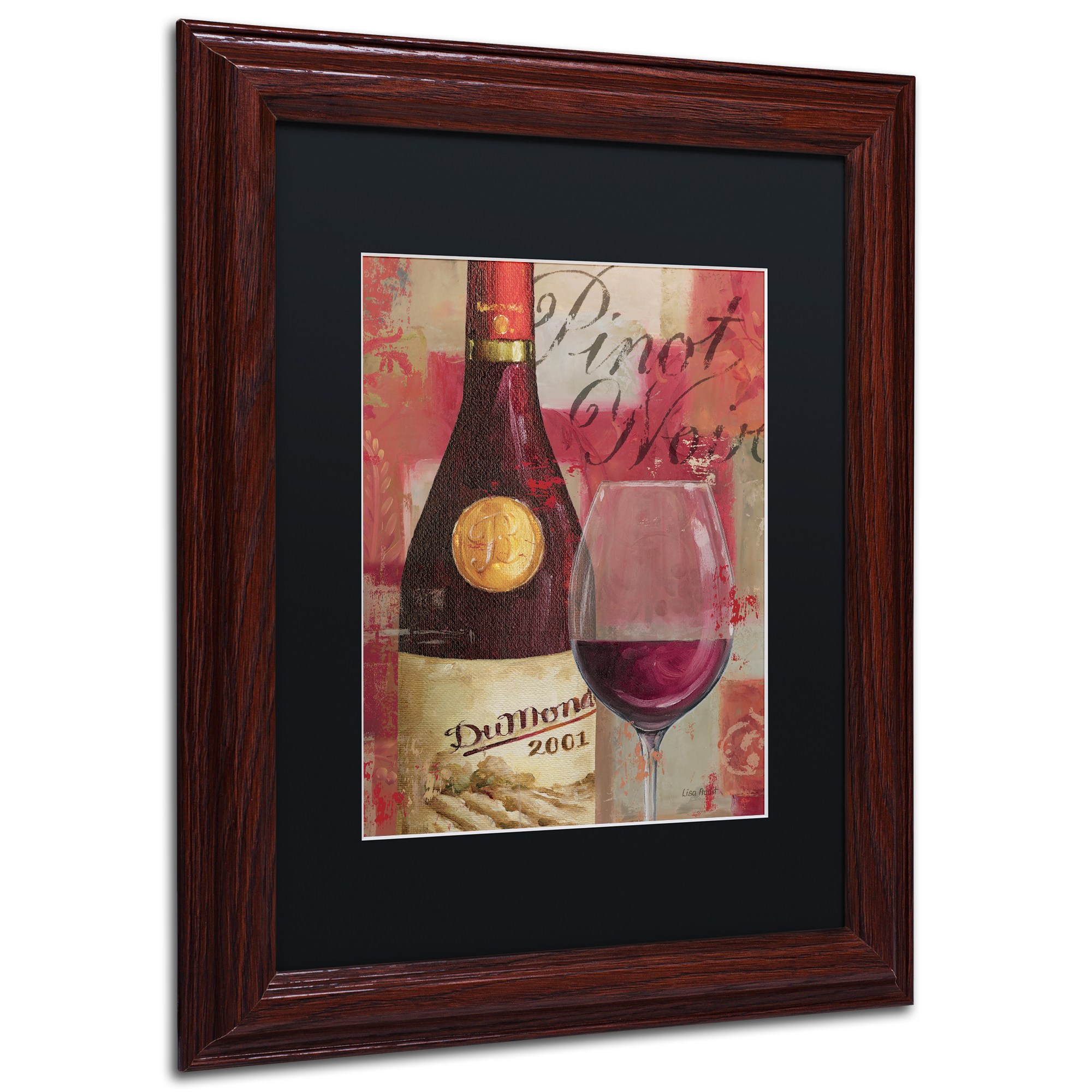 Trademark Fine Art "Vin Abstract I" Canvas Art by Lisa Audit, Black Matte, Wood Frame