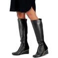 thumbnail image 2 of Alfani Womens Beverly  Leather Tall Wedge Boots, 2 of 5