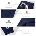 thumbnail image 5 of Havenre Athletic Sweatpants for Men Lightweight Vintage Striped Patchwork Drawstring Elastic High Waist Jogger Pants Loose Comfy Baggy Trousers with Pockets Navy L, 5 of 10