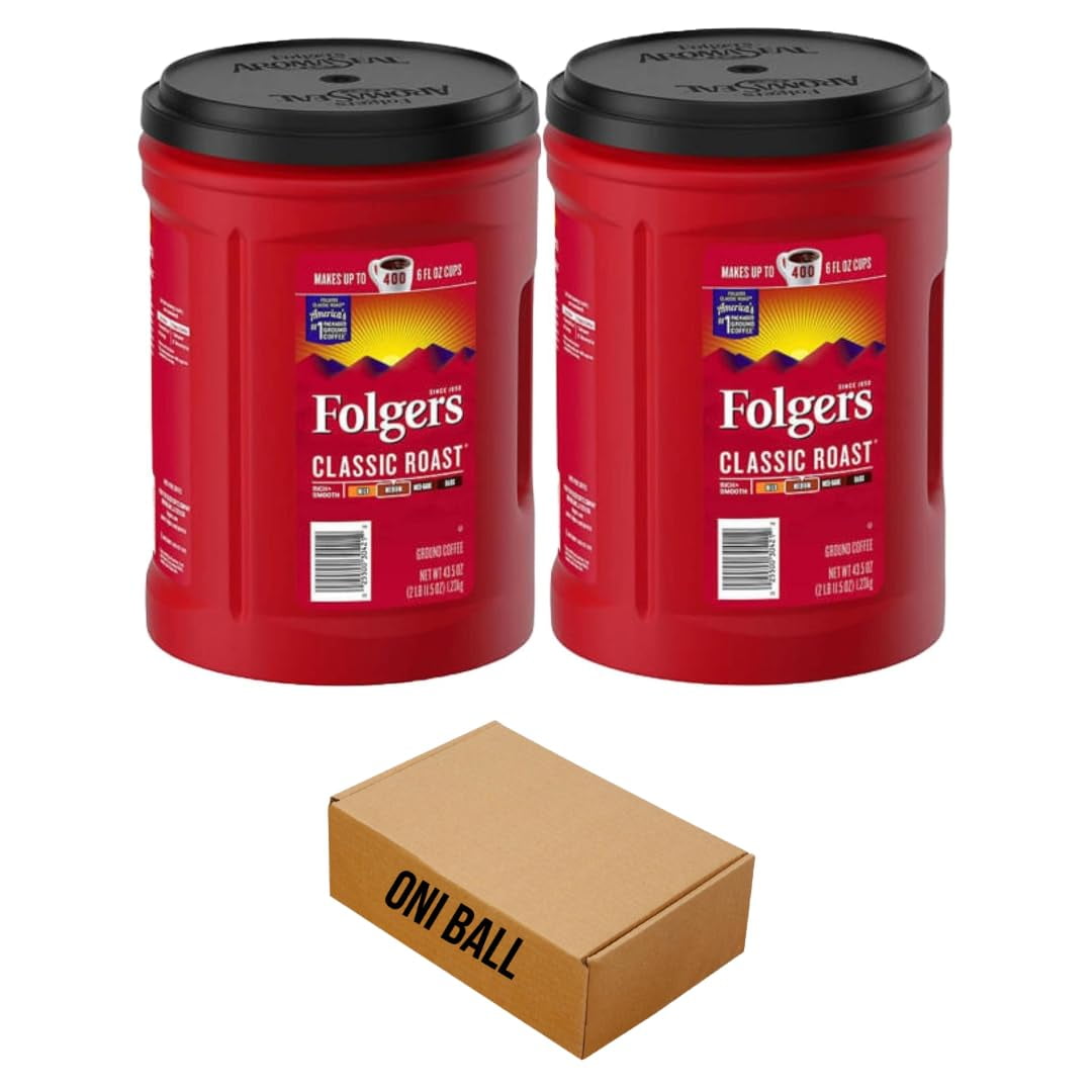 Folger Classic Roast Ground Coffee Medium Roast 2 pack 43.5 oz
