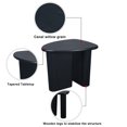 thumbnail image 3 of Irregular Coffee Table, Wooden Low Coffee Table with Metal Legs, Modern Sofa End Table Side Table for Living Room Office Sofa End Tables, Black, 3 of 8