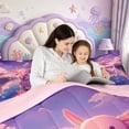 thumbnail image 5 of Manfei 3D Print Axolotl 7-Piece Twin Bedding,Colorful Salamander Bedding Comforter Set,Pink Reversible, 5 of 7