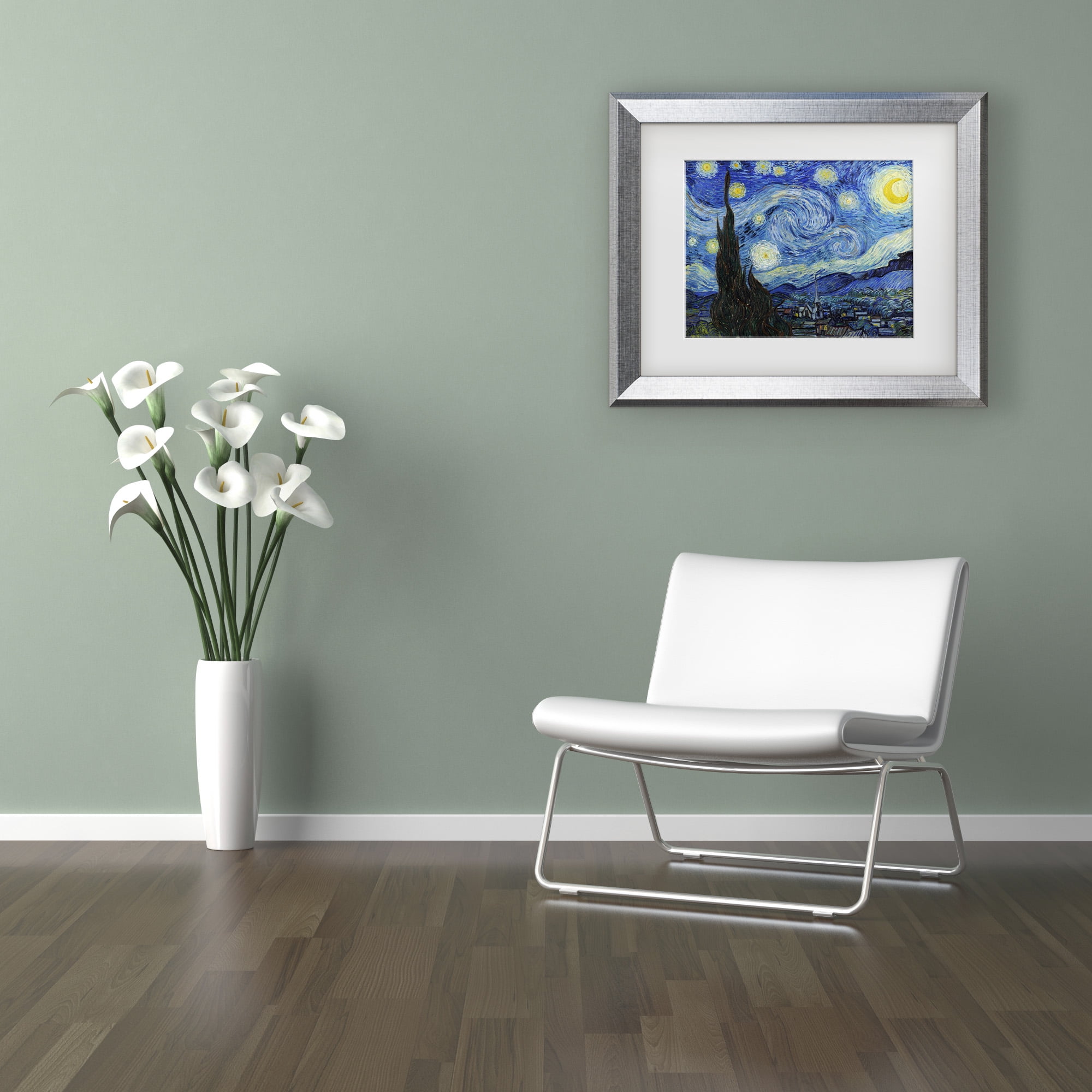 Trademark Fine Art 'Starry Night' Matted Framed Art by Vincent van Gogh