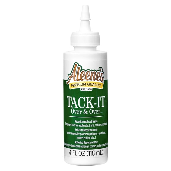 Aleene's Tack-It Over & Over Repositionable Adhesive, 4 fl. oz. - Temporary Craft Glue for Fabric & More