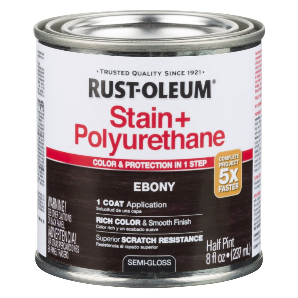 RustOleum Ebony Stain & Polyurethane, Half Pint
