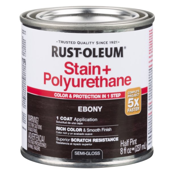 RustOleum Ebony Stain & Polyurethane, Half Pint