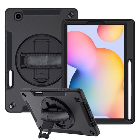 ZOLOHONI Samsung Galaxy Tab S6 Lite Case 10.4 inch Released 2024 2022 2020, Heavy Duty Rugged Shockproof Protection Tablet Case&Cover with Rotating Stand Handle Hand Strap Pen Holder