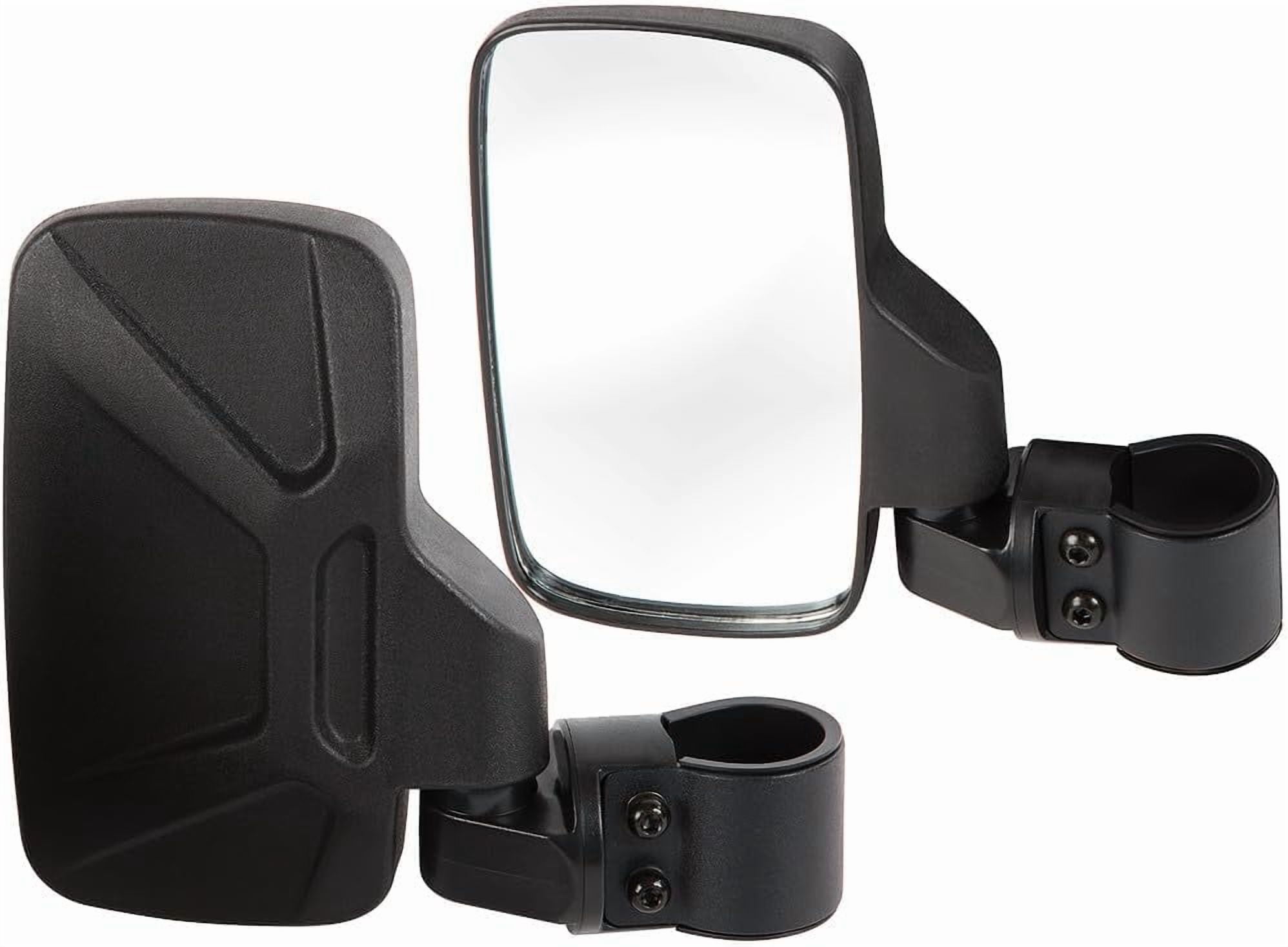Fuel Rider UTV Rear View Side Mirrors - Shatter-Proof, Adjustable, Universal Fit 1.6" - 2" Roll Cage Bar - High Impact Tempered Glass