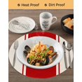 thumbnail image 3 of 13 Inch Round Placemats Set of 6, Red Vintage Non Slip Heat Insulation PP Table Mats, Geometric Stripes Simple Lines Washable Place Mats for Kitchen Dining Party Table Decor, 3 of 7