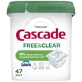 thumbnail image 1 of Pastillas para lavavajillas Cascade Free & Clear sin fragancia, 47 unidades, 1 of 9