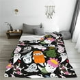 thumbnail image 6 of Throw Blanket for Couch Sofa and Bed, halloween cute ghost cartoon Super Soft Plush Throw Blanket, Fuzzy Cuteness Comfy Warm Washable Flannel Blanket & Throws for All Season, 6 of 7