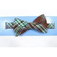 thumbnail image 2 of Countess Mara Mens Plaid Self-tied Bow Tie, Brown, One Size, 2 of 2