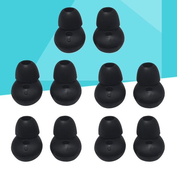 NICEXMAS 5Pairs Black Silicone Ear Gel Replacement Earpads Compatible with Gear Circle Sm R130