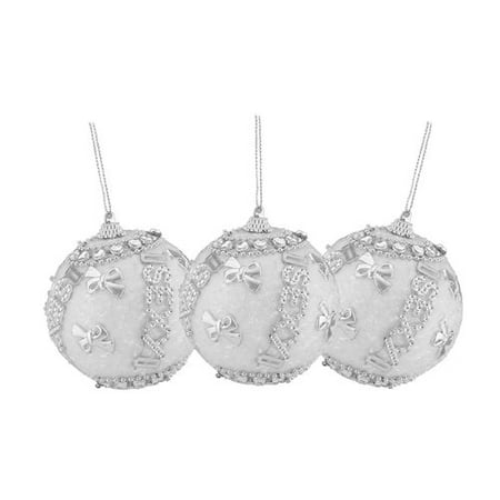 - Northlight Seasonal ''Sexy'' Beaded and Glittered Shatterproof Christmas Ball Ornaments (Set of 3)