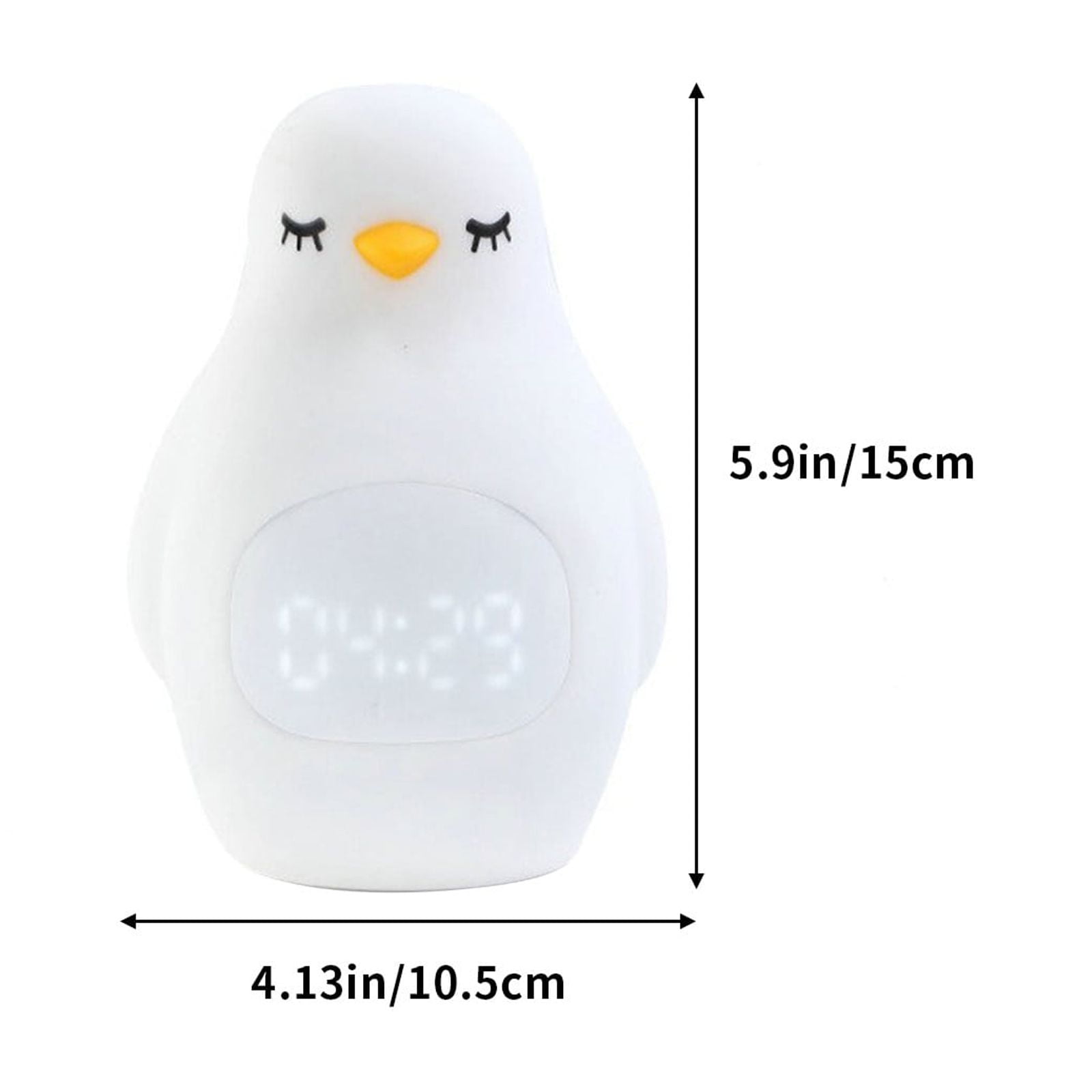 Home RNLUGM Led Alarm Clock Super Cute Penguin Pat Light Multi-function Usb Rechargeable With Night Light Student Snooze Alarm Clock