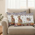 thumbnail image 2 of Fall Pumpkins Outdoor Waterproof Pillow Covers, Thanksgiving Wildflowers Grape Leaves Farmhouse Decorative Rectangle Throw Pillowcase Sofa Cushion Sham for Patio/Couch/Chair, 20"x12" 2 Pack, 2 of 8